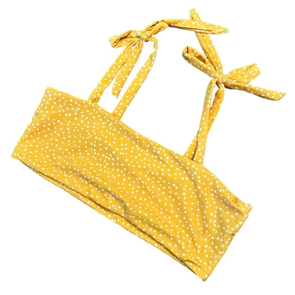 Yellow Polka Dot Bikini Top